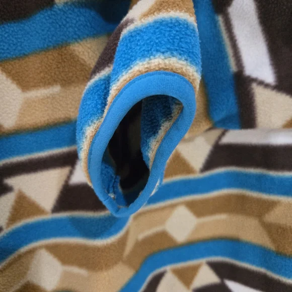 Patagonia Synchilla Fleece Pullover Snap-T Teal Brown Aztec Mountain Mens Medium